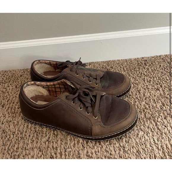 UGG Australia Ultra Mercer Brown Leather Sneakers Shoes EU 42.5 Men's US 9.5 - Picture 2 of 3